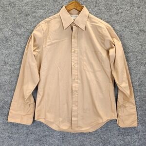 Vintage Royal Knight Shirt Men's Size 15.5 Tan Cufflinks Made USA Single Stitch